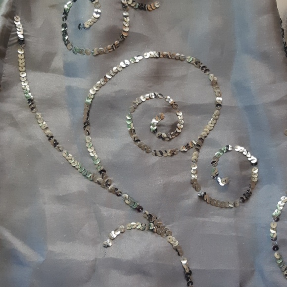 Ann Taylor long black silk skirt with sequins - Picture 6 of 7